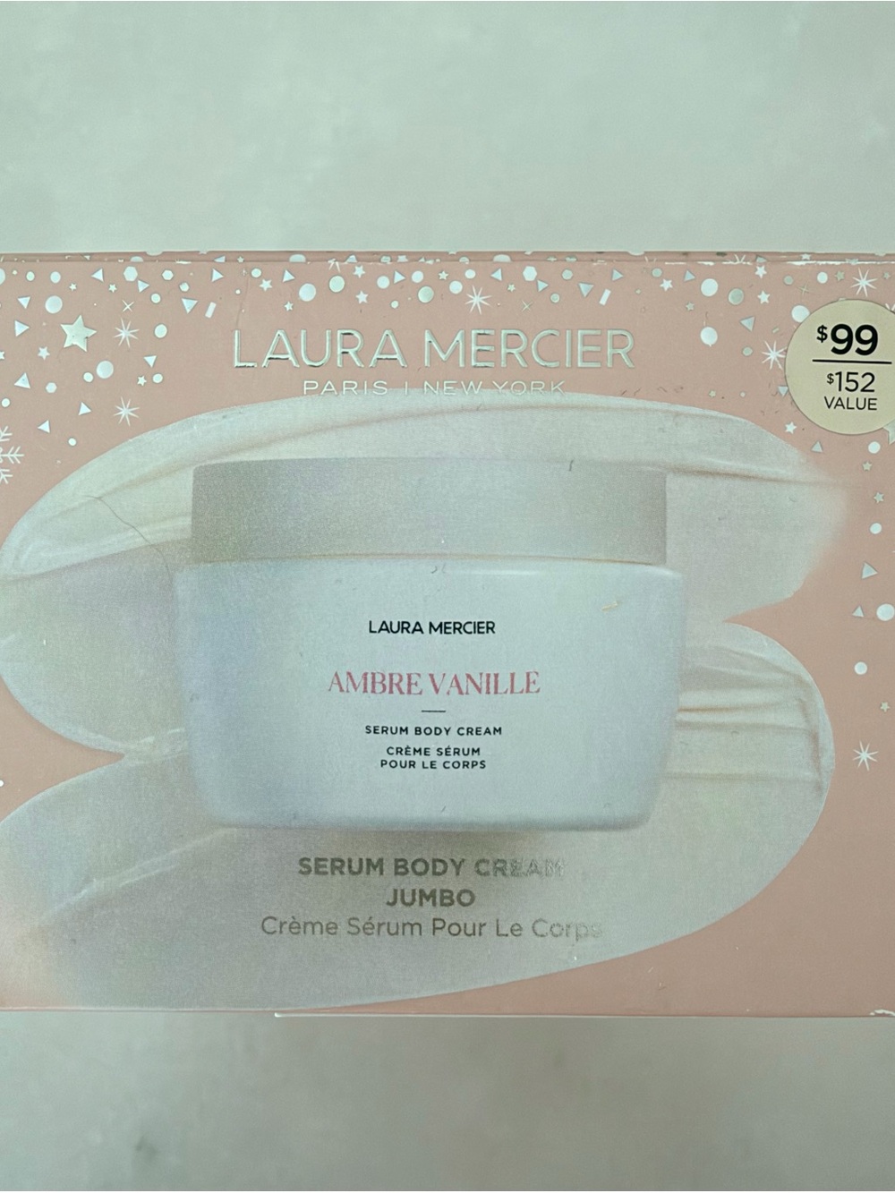 laura mercier Ambre Vanille Serum Body Cream - Soft Pink & White Packaging